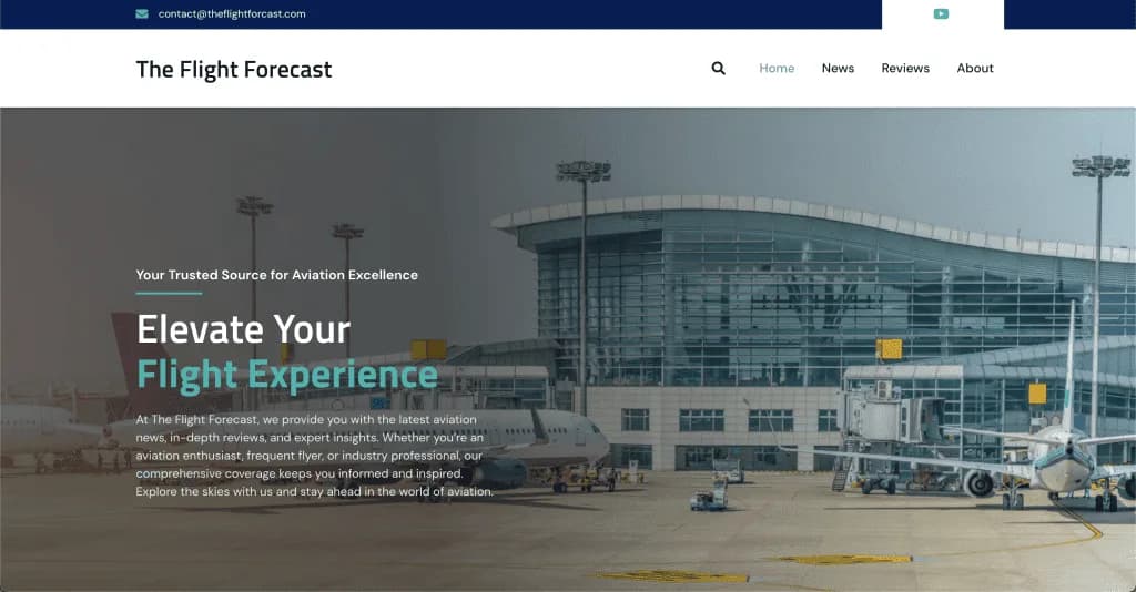 Site internet The Flight Forecast — réalisé par Agence Zen