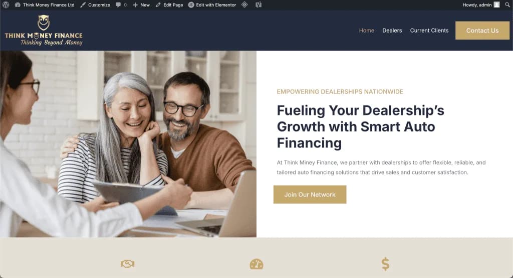 Website Think Money Finance — built by Agence Zen