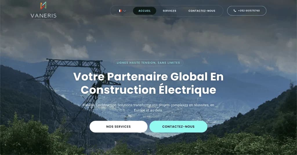Site internet Vaneris — réalisé par Agence Zen