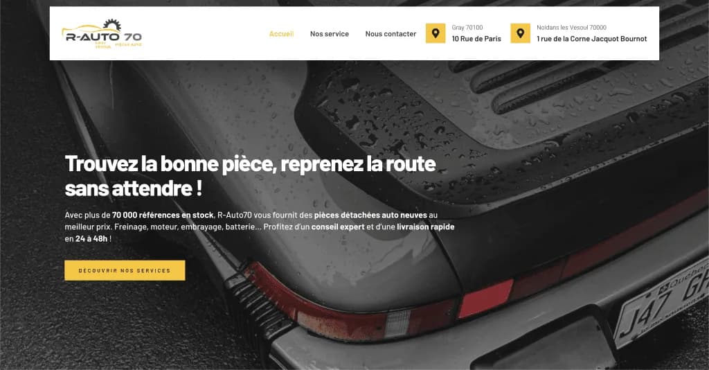 Website R-Auto70 — built by Agence Zen