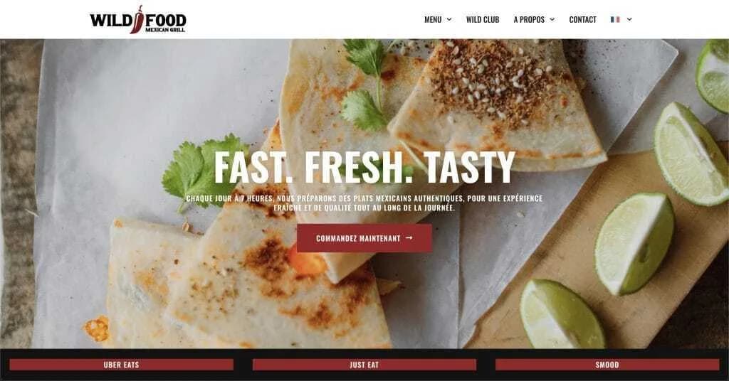 Website Wild Food Takeaway — built by Agence Zen