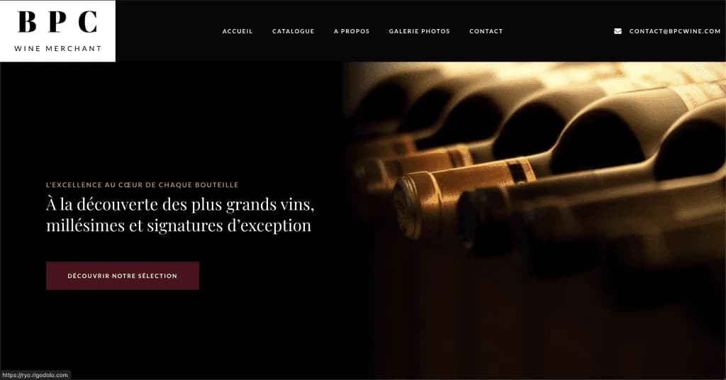 Website BPC Wine Merchant — built by Agence Zen