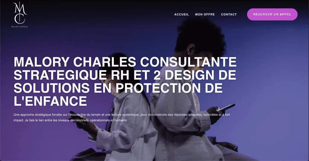 Website Malory Charles — built by Agence Zen